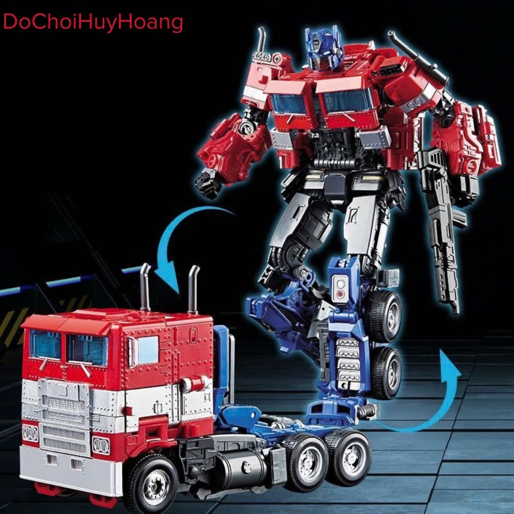 Mô hình transformation Optimus robot biến đổi thành xe container 21cm xanh đỏ CX01