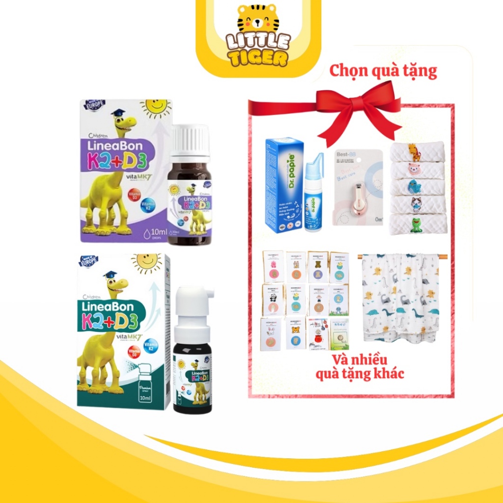 Vitamin K2+D3 Lineabon 10ml cho bé từ sơ sinh D3K2 MK7