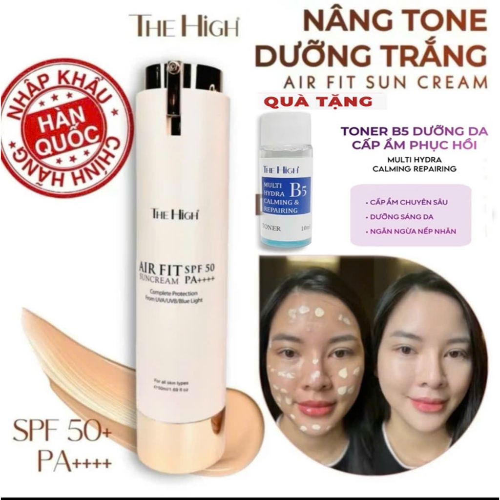 (Hỏa Tốc) Kem Chống nắng trang điểm Dưỡng Trắng Giữ Tone tới 16h Hổ trợ Kiềm Dầu, Hạn chế bắt nắng(T