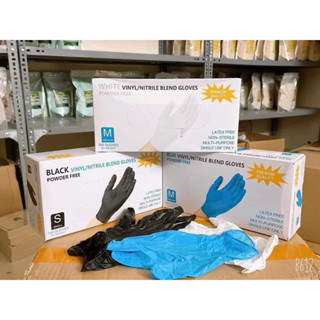 COMBO [ Thùng 10 Hộp] Hộp 100 chiếc Găng Tay Cao Su Đen, Trắng NITRILE Cao Su Thiên Nhiên Cao Cấp hộp 100 chiếc