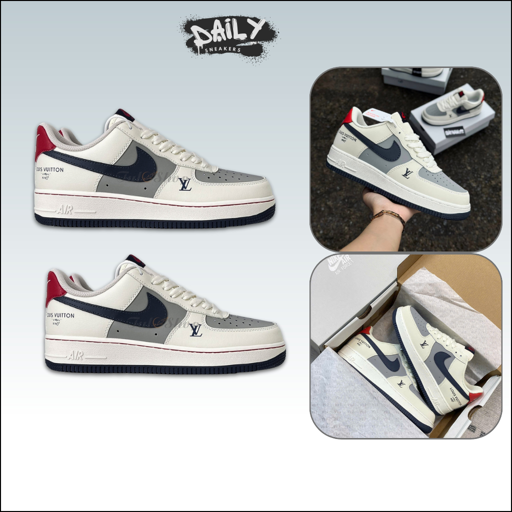 Giày Nike Air Force 1 Low LV Custom White Navy – Sneaker AF1 Custom Trắng Xanh Navy [Daily Sneakers]