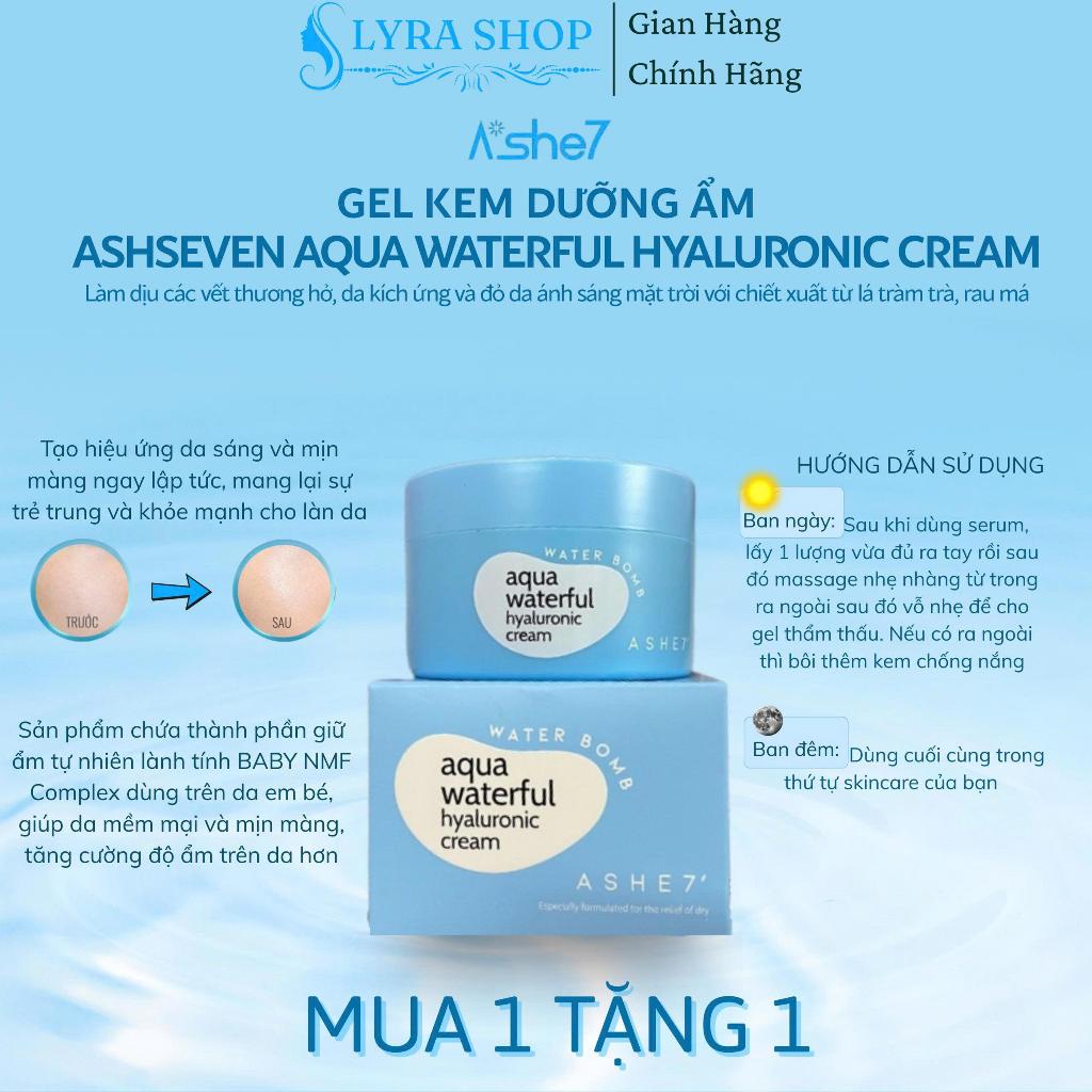 Gel Kem Dưỡng Ẩm ASHSEVEN AQUA WATERFUL HYALURONIC CREAM 100ML(ASHE7)