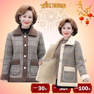  Áo khoác lót lông trung niên cho mẹ cho bà lót lông ấm áp cho bà cho mẹ - chuẩn loại 1 