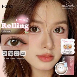  Lens cận | Kính áp tròng GIÃN TRÒNG nâu choco tự nhiên ROLLING CHOCO chính hãng KOREA | LENSFORGIRLSS 
