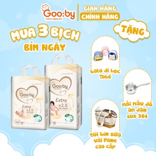   Combo quà  3 Bịch Tã bỉm Gooby Extra mềm mại chống tràn siêu thấm hút đủ size cho bé 4-30KG 