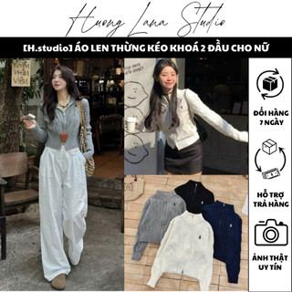   H.studio  ÁO LEN THỪNG KÉO KHOÁ 2 ĐẦU CHO NỮ 