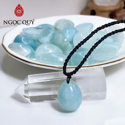 Mặt dây chuyền aquamarine - Mặt dây chuyền giọt nước aquamarine ( có sớ nhẹ )- Ngọc Quý