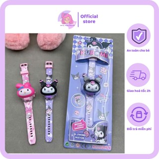 Đồ Chơi Đồng Hồ Trẻ Em Sanrio Kuromi – Đèn Led 3D, Phát Nhạc, Thời Trang Dễ Thương