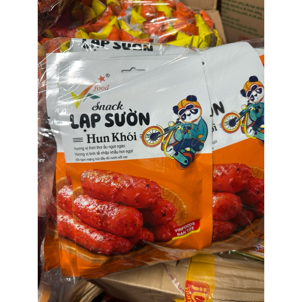 (Giá sỉ) Snack Lạp xưởng hun khói Vinfoods bịch 20 gói 60g thơm cay hấp dẫn, đồ ăn vặt cổng trường h