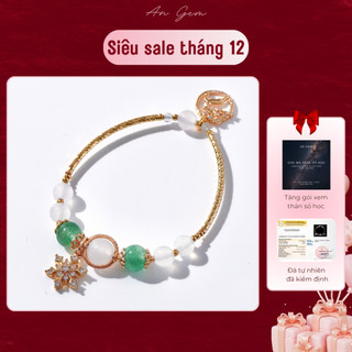  Vòng tay nữ Giáng Sinh mix đá tự nhiên phong thuỷ An Gem lắc tay charm tuần lộc bông tuyết phối đá năng lượng Noel Xmas 