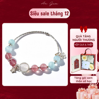  Vòng tay nữ bạc S925 mix đá kèm charm tinh tế lắc tay nữ đá bạc freesize 