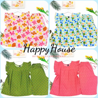  Đồ tole nữ mặc nhà Bộ Lanh Trung Niên Quần Lửng Áo Cổ Tròn Tay Cánh Tiên 45-85kg VNXK F21 cao cấp - Happyhouse93 