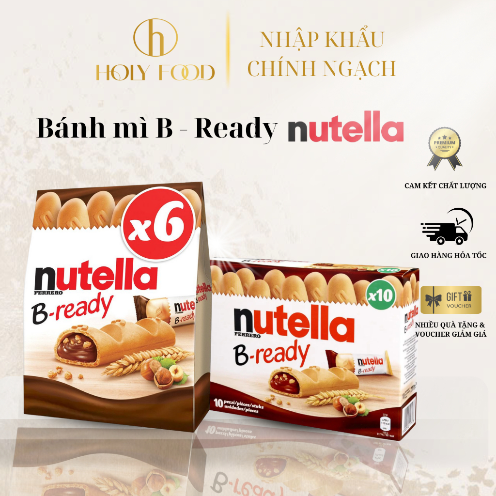 Bánh Mì Nutella B-Ready nhân hạt phỉ 132g & 220g - Nhập Khẩu Đức