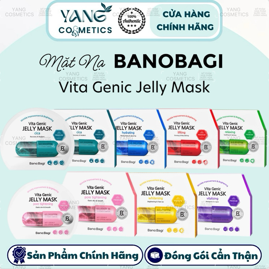 Mặt Nạ Banobagi Premium Vita Genic Jelly Mask HỘP 10MIẾNG - Mặt Nạ Giấy BanoBagi