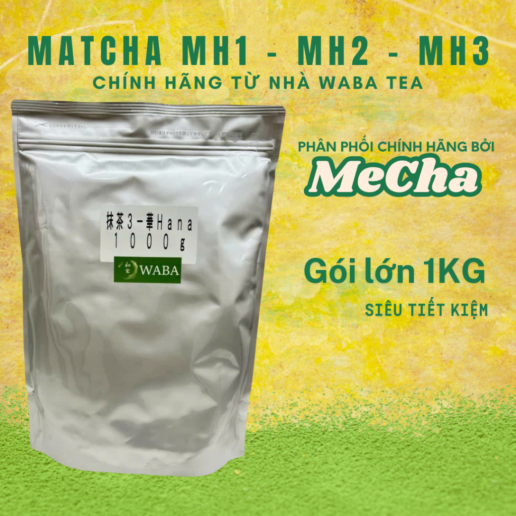 Bột Matcha MH1 - MH2 - MH3 túi lớn 1kg chính hãng từ nhà WABA TEA chính hãng