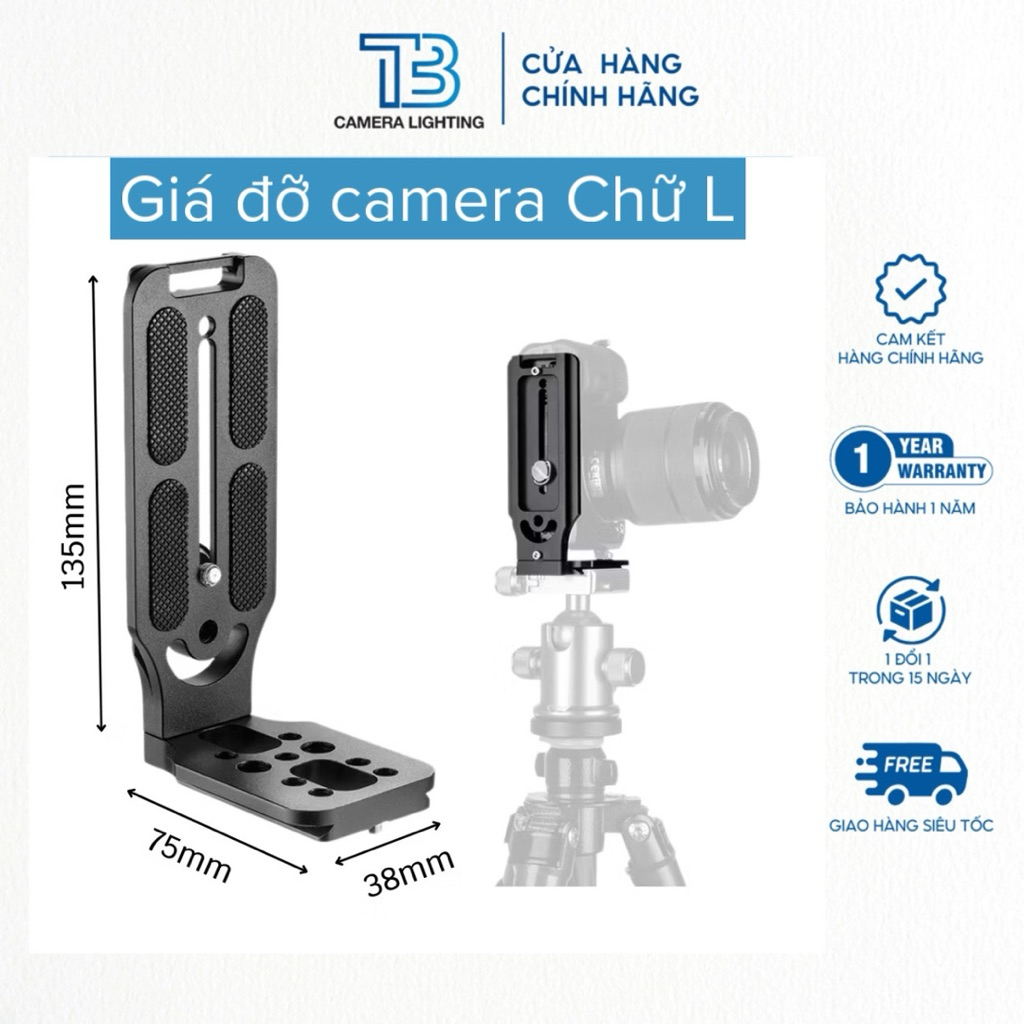 Đế xoay dọc máy ảnh chữ L (Quick L plate bracket) L-Plate lật máy đa năng quay và chụp dọc máy ảnh