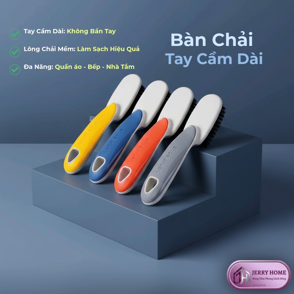 Bàn Chải Cọ Giày Tay Cầm Dài – Chà Sạch Giày, Dép, Nhà Bếp, Tiện Dụng Jerry Home