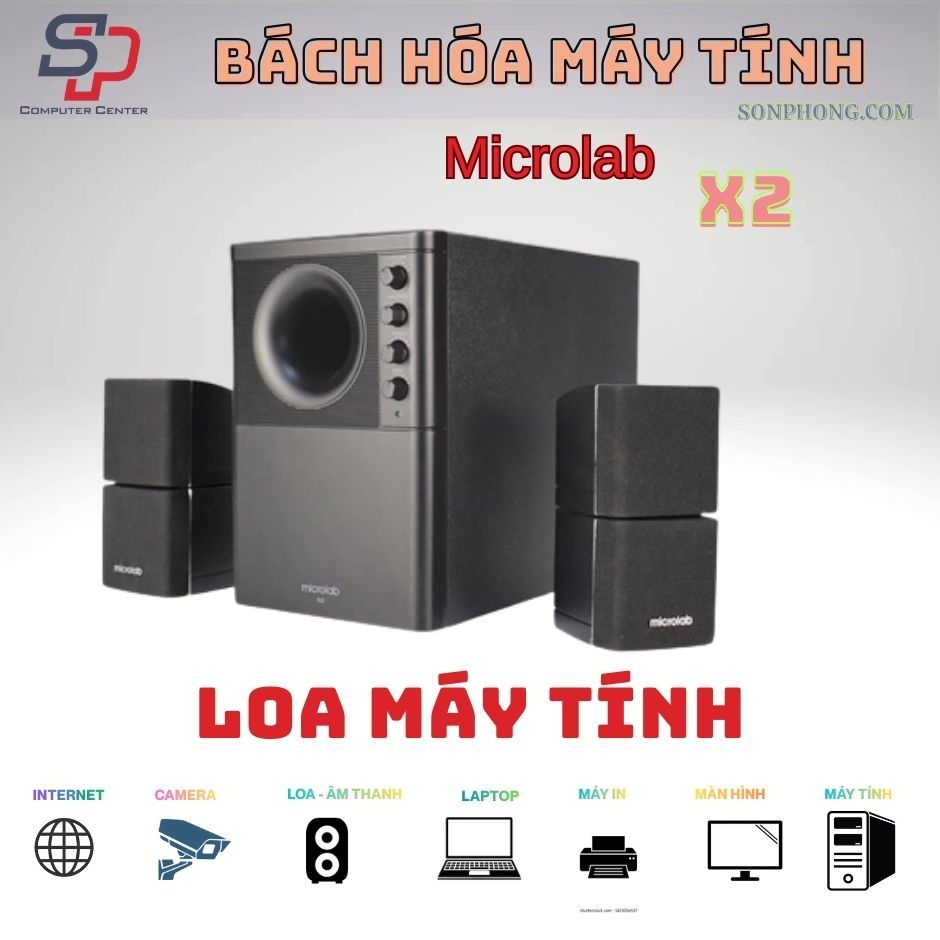 Loa Microlab X2 2.1. Bass cực mạnh