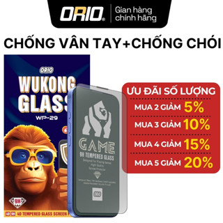 Kính Cường Lực iPhone Chống Dấu Vân Tay + Chống Chói ORIO Chống Va Đập Trầy Xước 9H , Vuốt Mượt Mà