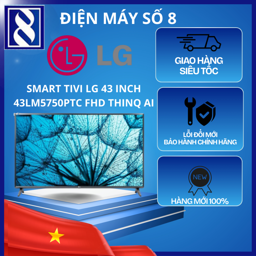 Điện Máy Số 8 | 43LM5750PTC | Smart Tivi LG 43 inch 43LM5750PTC FHD ThinQ AI - Chính Hãng