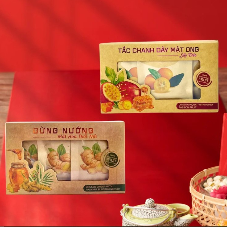 Gừng Nướng/Tắc Chanh Dây Mật Hoa Thốt Nốt 123Farm Hộp 85G