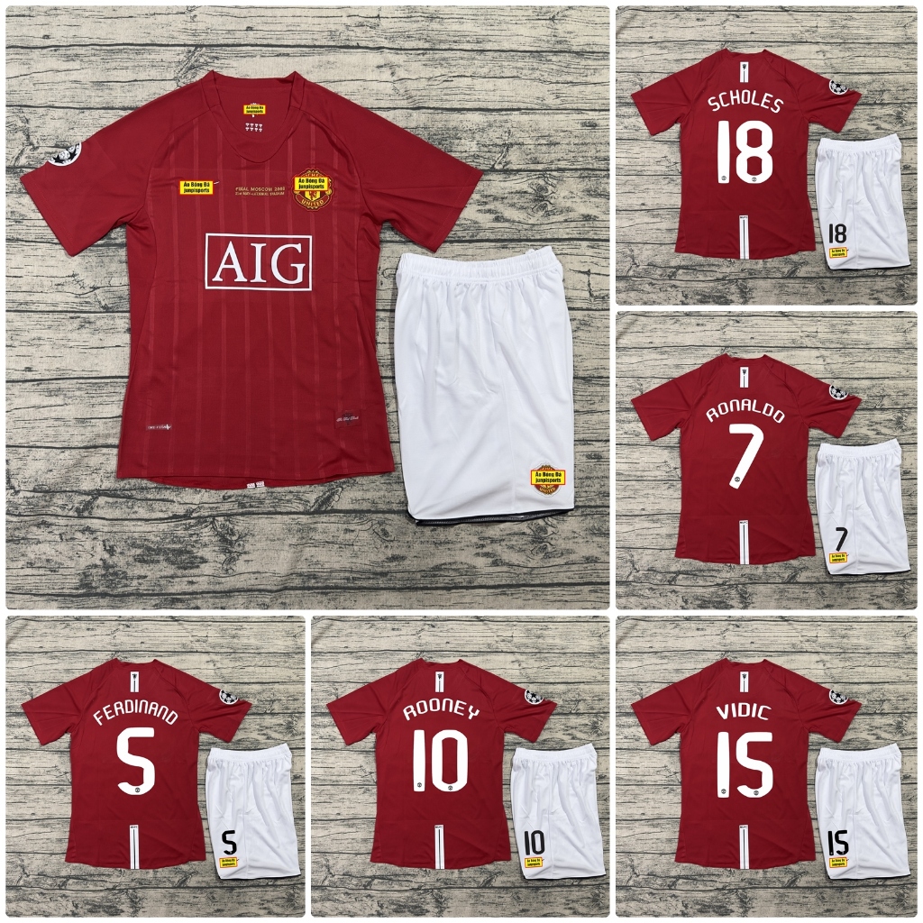 BỘ QUẦN ÁO BÓNG ĐÁ CÂU LẠC BỘ MANCHESTER UNITED - BẢN 2008 - VẢI THÁI CAO CẤP