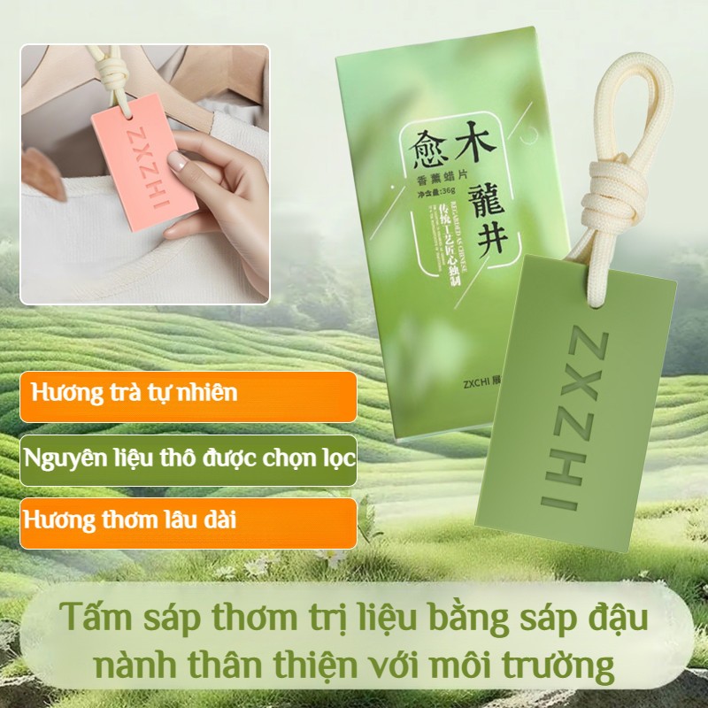 🌿🍵 Sáp Thơm Trà Long Tỉnh Tự Nhiên Cho Thú Cưng | Treo Tủ Quần Áo – Ô Tô – Phòng Ngủ | Lưu Hương Lâu