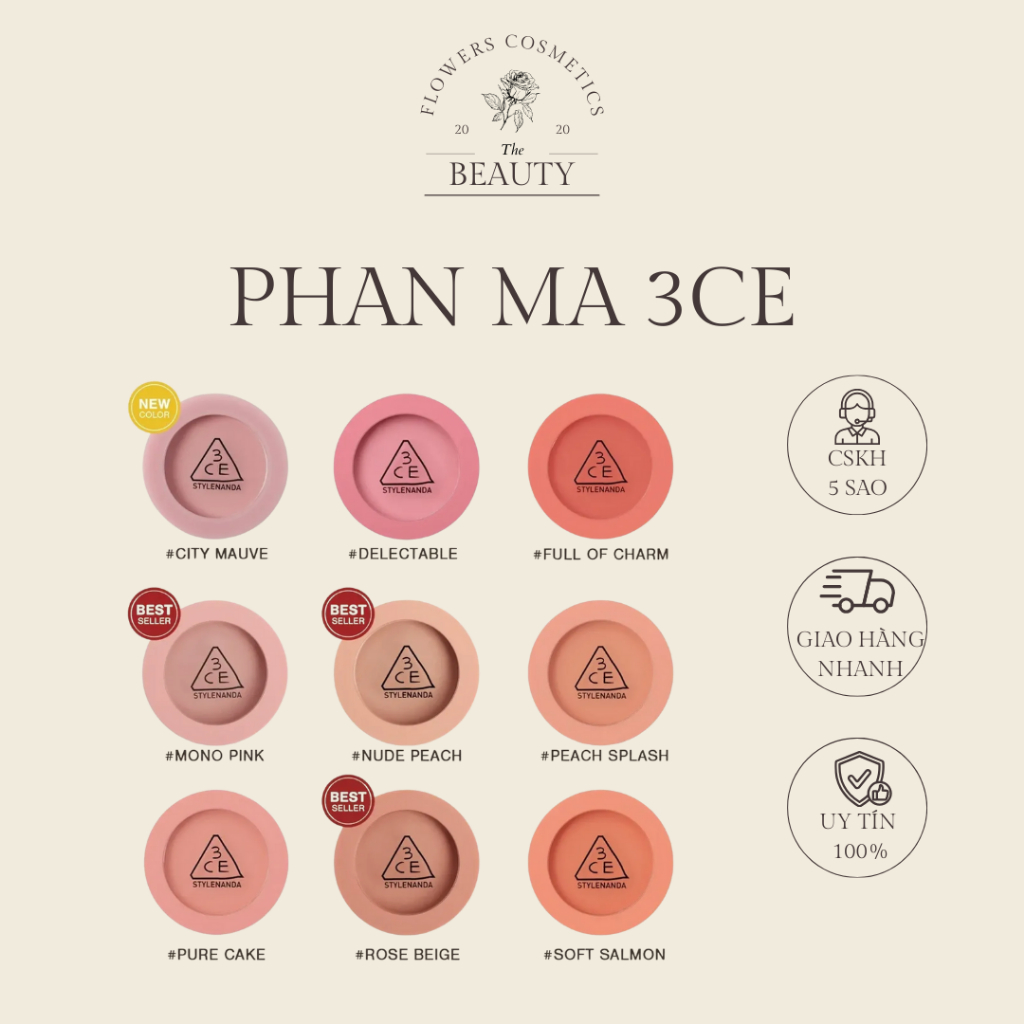 Phấn Má Hồng 3CE MOOD RECIPE FACE BLUSH Phấn Má 3CE - Flower.Cosmetics