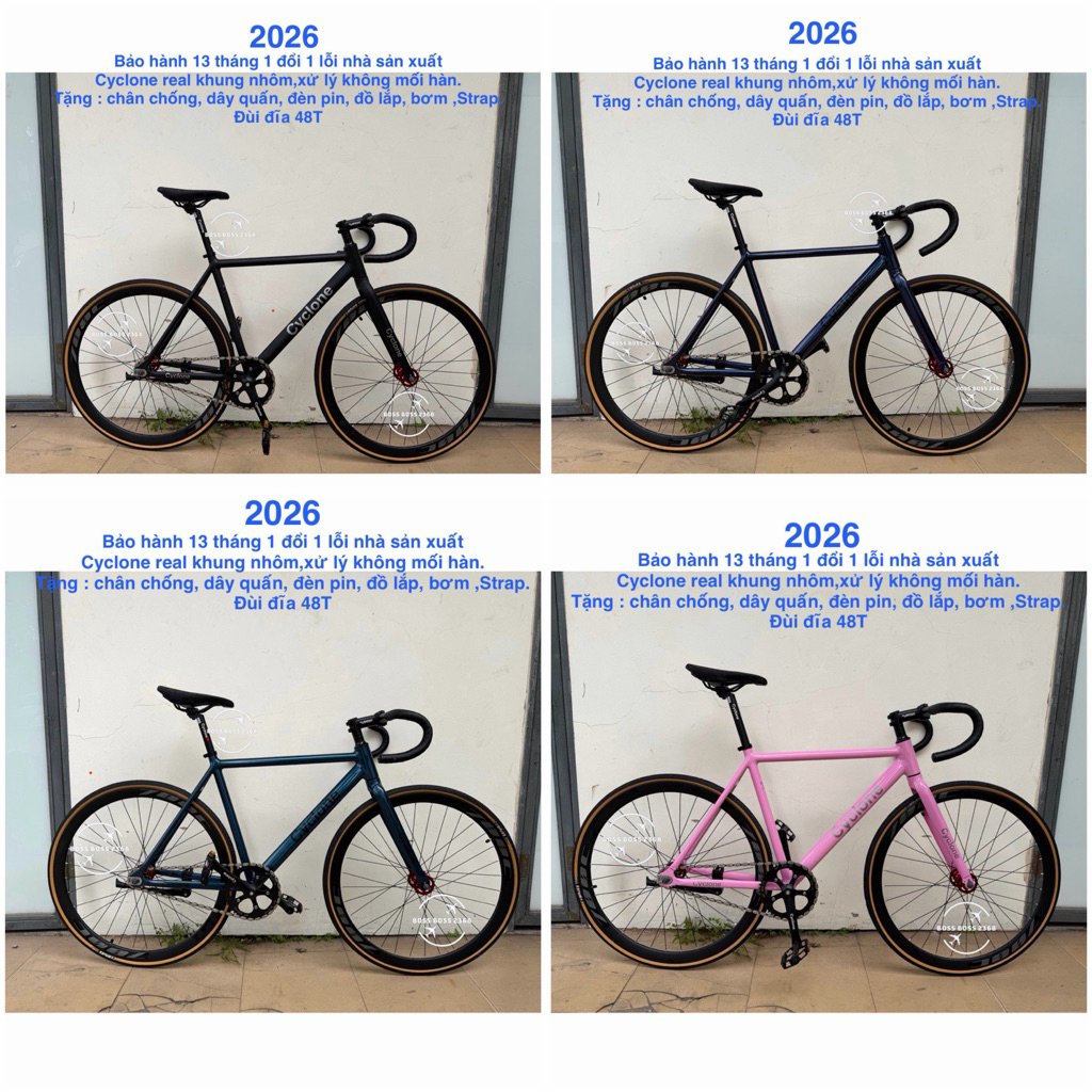(2026)Xe Đạp thể thao Fixed gear Cyclone khung nhôm real:khung+càng xỷ lý không mối hàn.bảo hành 13 tháng(tặng nhiều đồ)