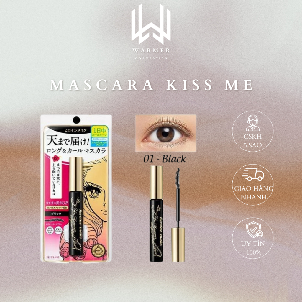 Mascara Kiss Me Không Lem Trôi, Giúp Nâng Cong Và Làm Dài Mi Kissme Mascara Long Up WP 6g - WARMER.C