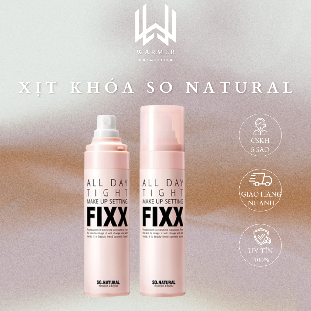 Xịt khóa nền So Natural All Day Tight Fixx Xịt khóa SO Natural makeup fixx cho da căng bóng 120ml WA