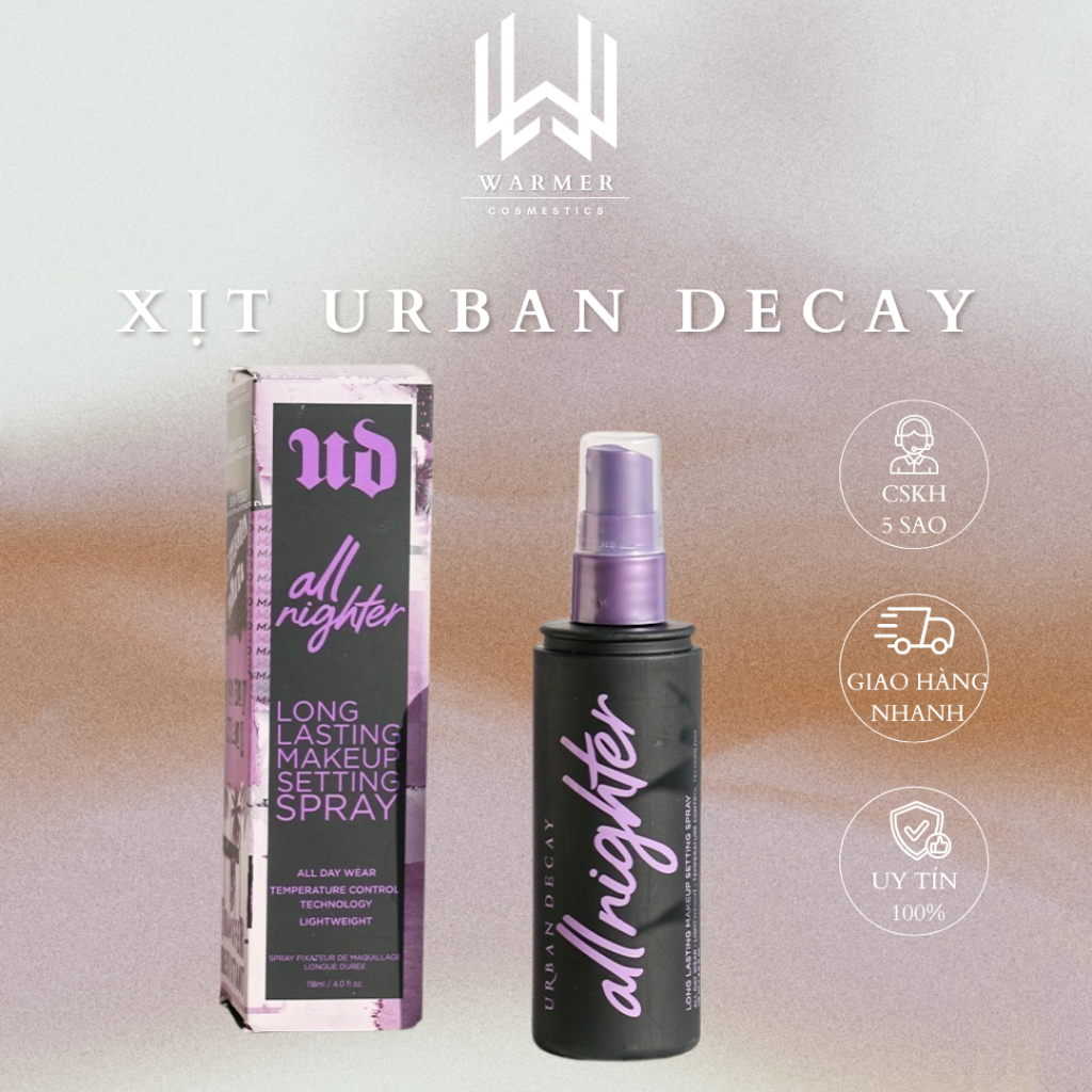 Xịt khóa Urban decay 118ml Xịt khoá nền makeup Urban Decay All Night Cố Định, Khoá Trang Điểm,không 