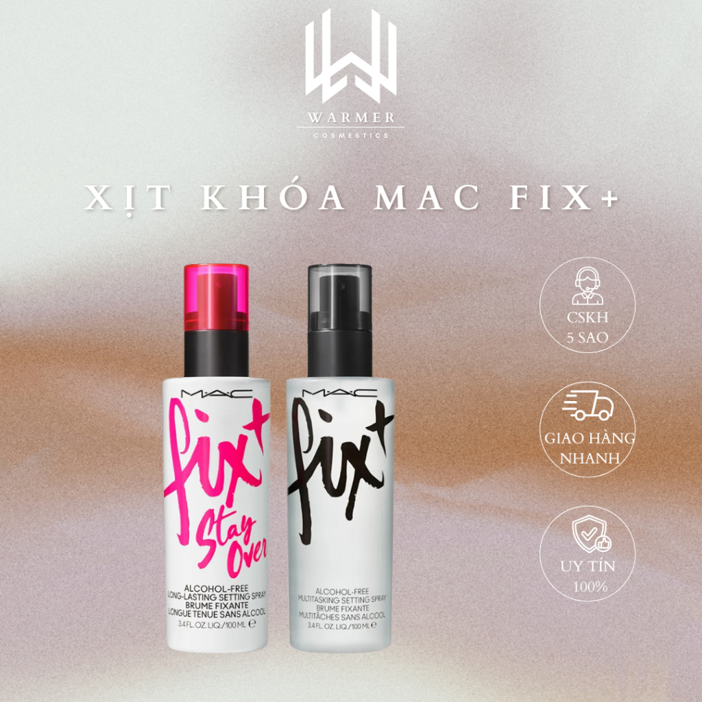 Xịt khoá nền MAC FIX mới 100ml Không chứa cồn, fullbox sang trọng Xịt khoáng MAC FIX+ 100ml - WARMER