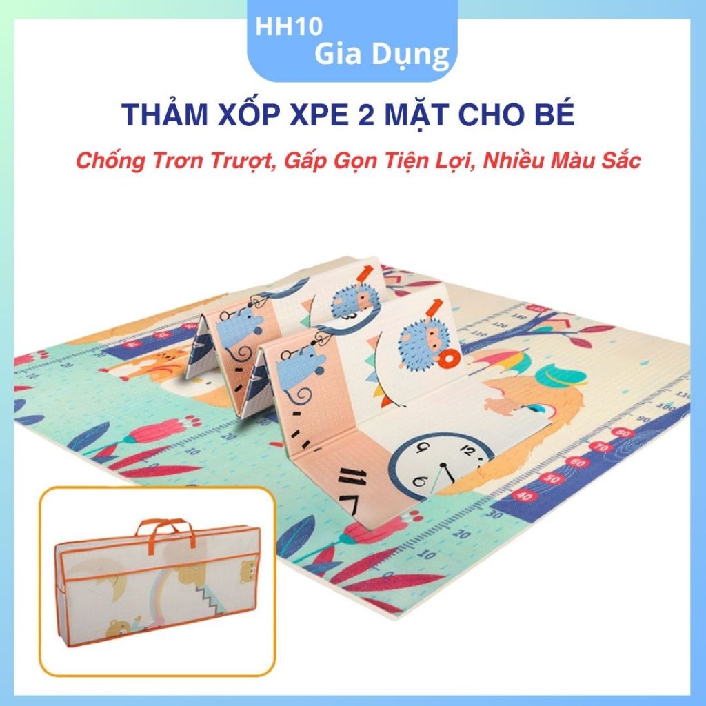 Thảm Xốp XPE Gấp Gọn Cho Bé Loại Dày, Chiếu Xốp Trải Sàn XPE Không Thấm Nước KÍch Thước 1m8x2m