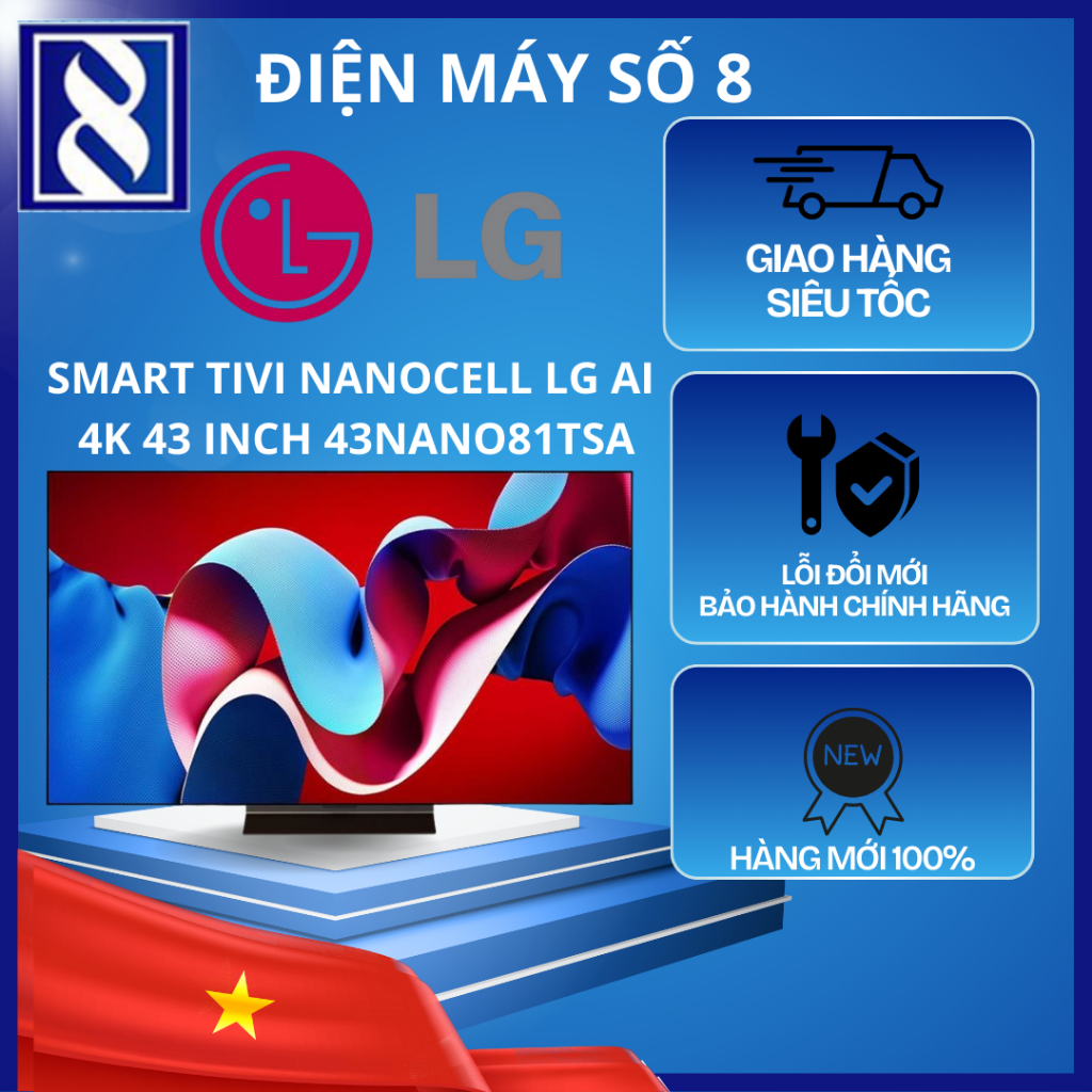 Điện Máy Số 8 | 43NANO81TSA | Smart Tivi NanoCell LG AI 4K 43 inch 43NANO81TSA - Chính Hãng