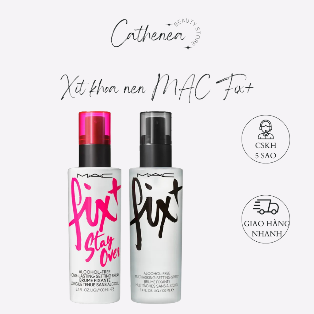 Xịt khoá nền MAC FIX mới 100ml Không chứa cồn, fullbox sang trọng Xịt khoáng MAC FIX+ 100ml - Cathen