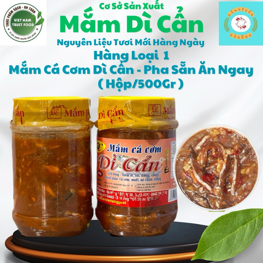 Mắm Cá Cơm Nguyên Con Dì Cẩn 500gr/Hộp - được làm từ những con cá cơm ngon nhất đã qua chọn lọc