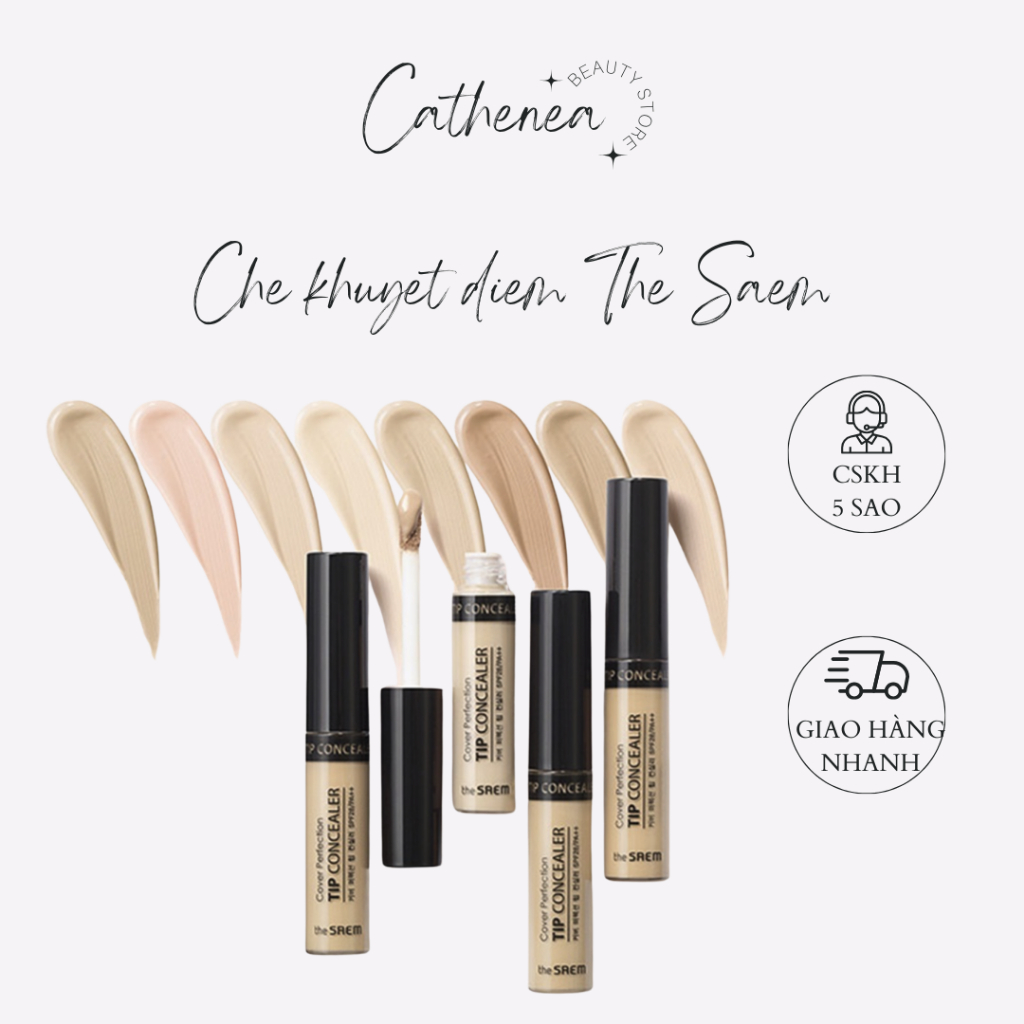 Kem che khuyết điểm The Saem Cover Perfection Tip Concealer Spf28 PA++ (6.5g) Che khuyết điểm The Sa