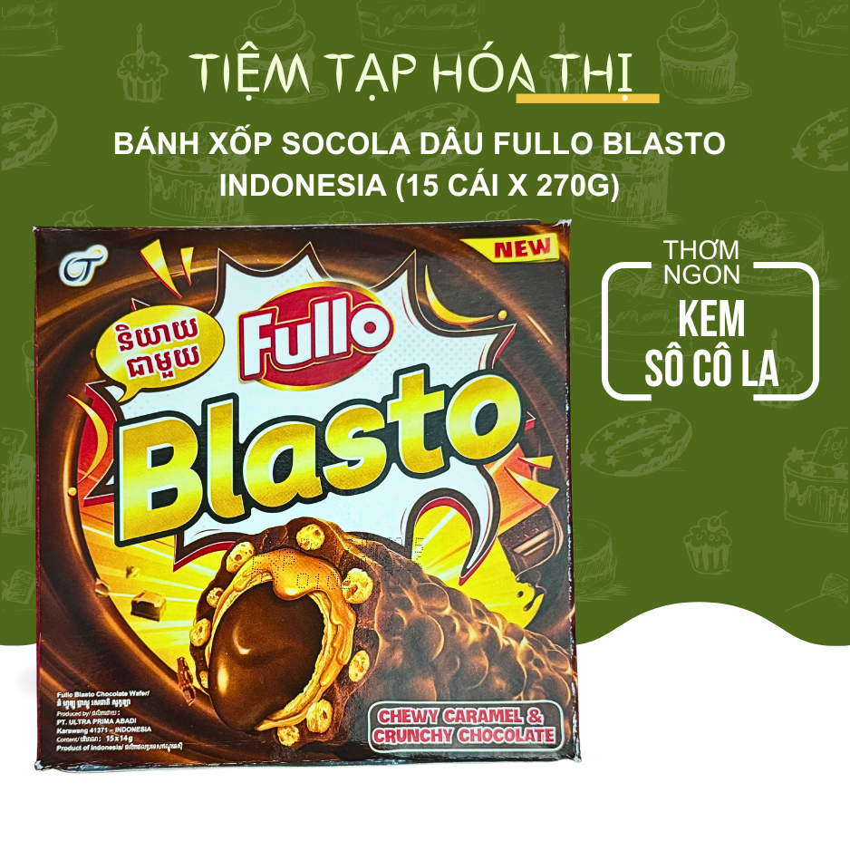 Bánh Xốp Socola Fullo Blasto Indonesia 270g Giòn Tan Snack Ăn Vặt