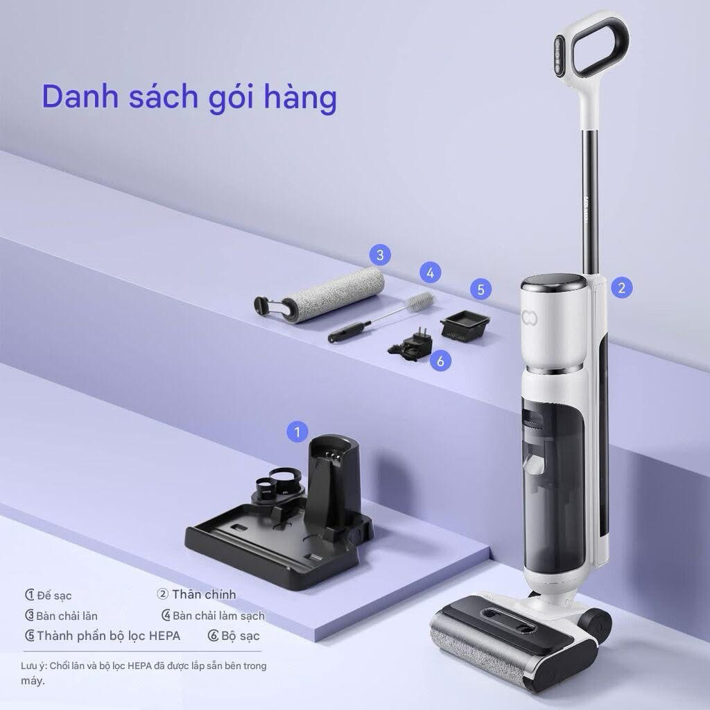 Máy lau nhà & hút bụi INXNI Z3 Pro 3 trong 1, tự sấy giẻ, diệt khuẩn
