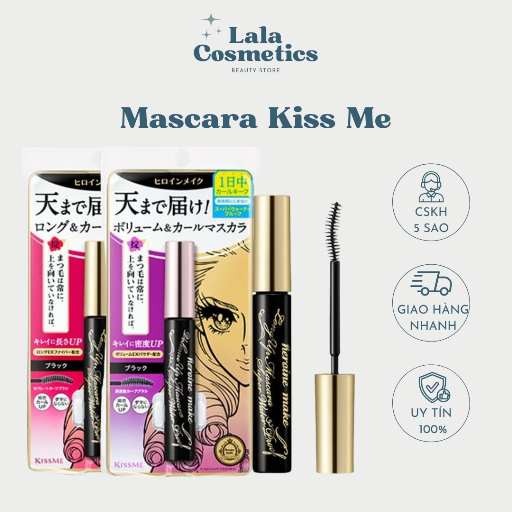 Mascara Kiss Me Không Lem Trôi, Giúp Nâng Cong Và Làm Dài Mi Kissme Mascara Long Up WP 6g - Lala.Cos