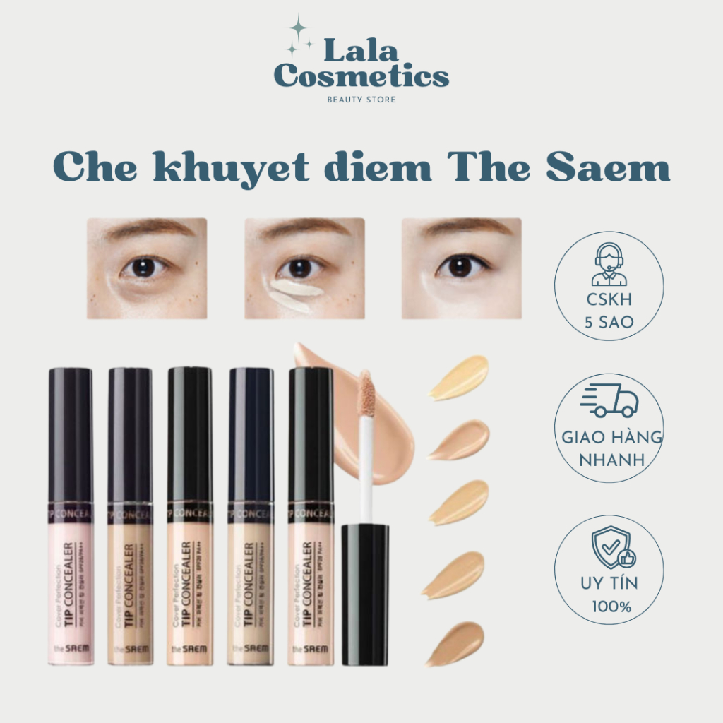 Kem che khuyết điểm The Saem Cover Perfection Tip Concealer Spf28 PA++ (6.5g) Che khuyết điểm The Sa