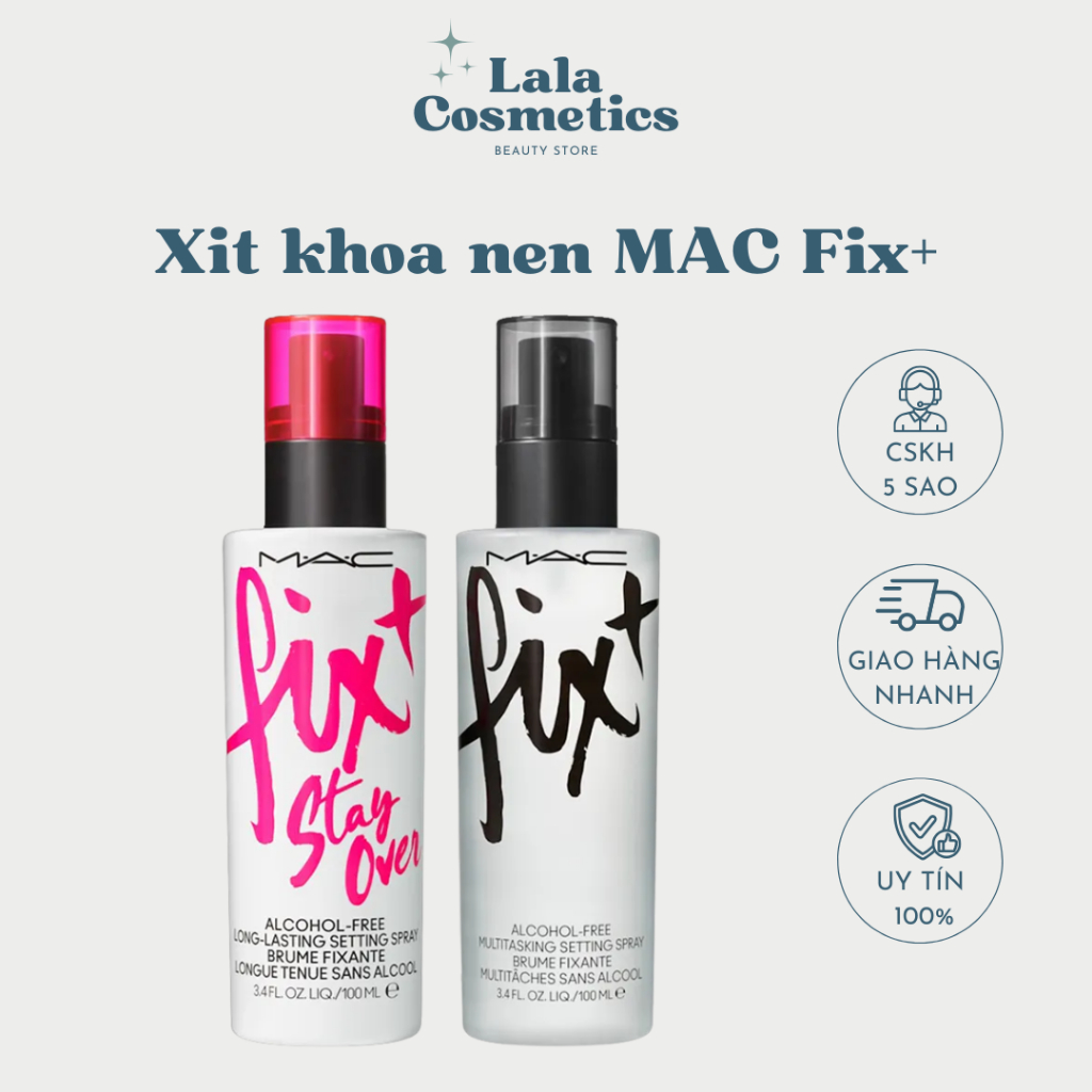 Xịt khoá nền MAC FIX mới 100ml Không chứa cồn, fullbox sang trọng Xịt khoáng MAC FIX+ 100ml - Lala.C