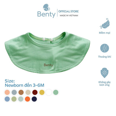 Yếm tròn BENTY 2 lớp cao cấp basic dễ phối đồ, thấm hút mồ hôi tốt phù hợp cho bé quanh năm