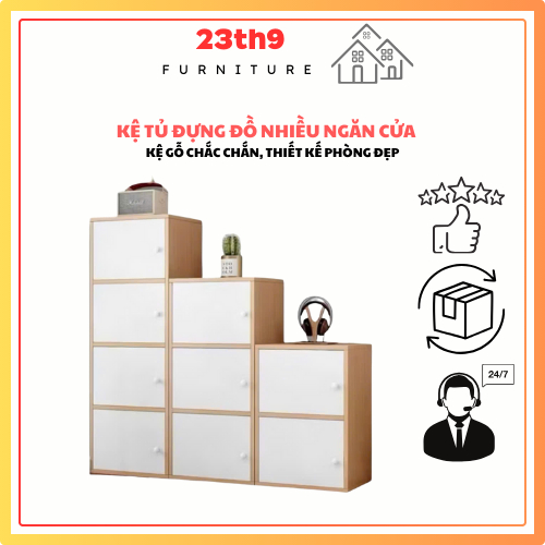 23th9 Decor Tủ Đựng Đồ Gỗ MDF - Kệ Gỗ Có Ngăn Cửa Đóng Mở Thiết Kế Hiện Đại Tiện Ích