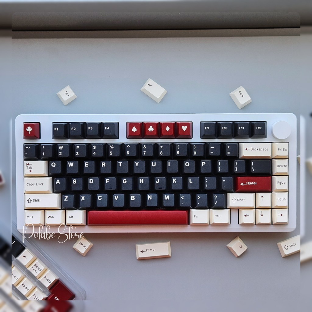 Keycap Rome Cherry Profile Keycap CMK Roma bàn phím cơ Mitoby Factory Keycap Đỏ Đen