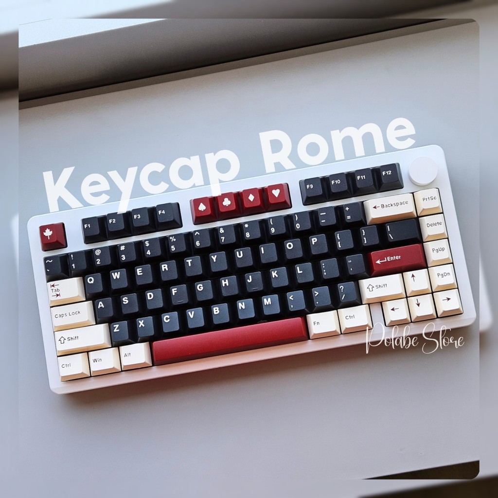 Keycap Rome cherry profile Keycap CMK Roma bàn phím cơ Polabe Store Keycap Đỏ Đen Cream
