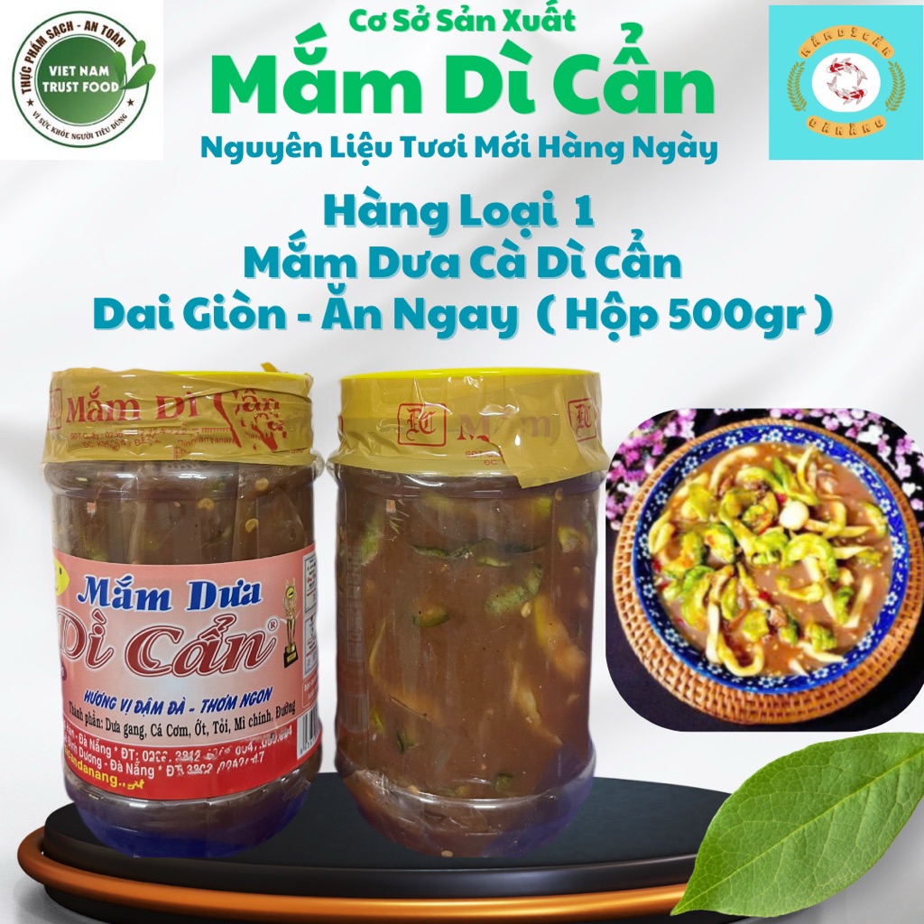 Mắm Dưa Cà Thập Cẩm Dì Cẩn 500g – Dưa Gang, Cà Pháo, Đu Đủ – Ăn Ngay – Chuẩn Vị Đà Nẵng