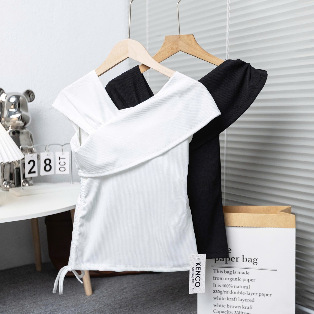 [CÓ SIZE] Áo Trễ Vai Croptop RANSHI Phối Dây Rút Eo Ôm Body Cho Nữ Chất Tăm Thái Bền Mát Áo Lệch Vai MA173 | BigBuy360 - bigbuy360.vn