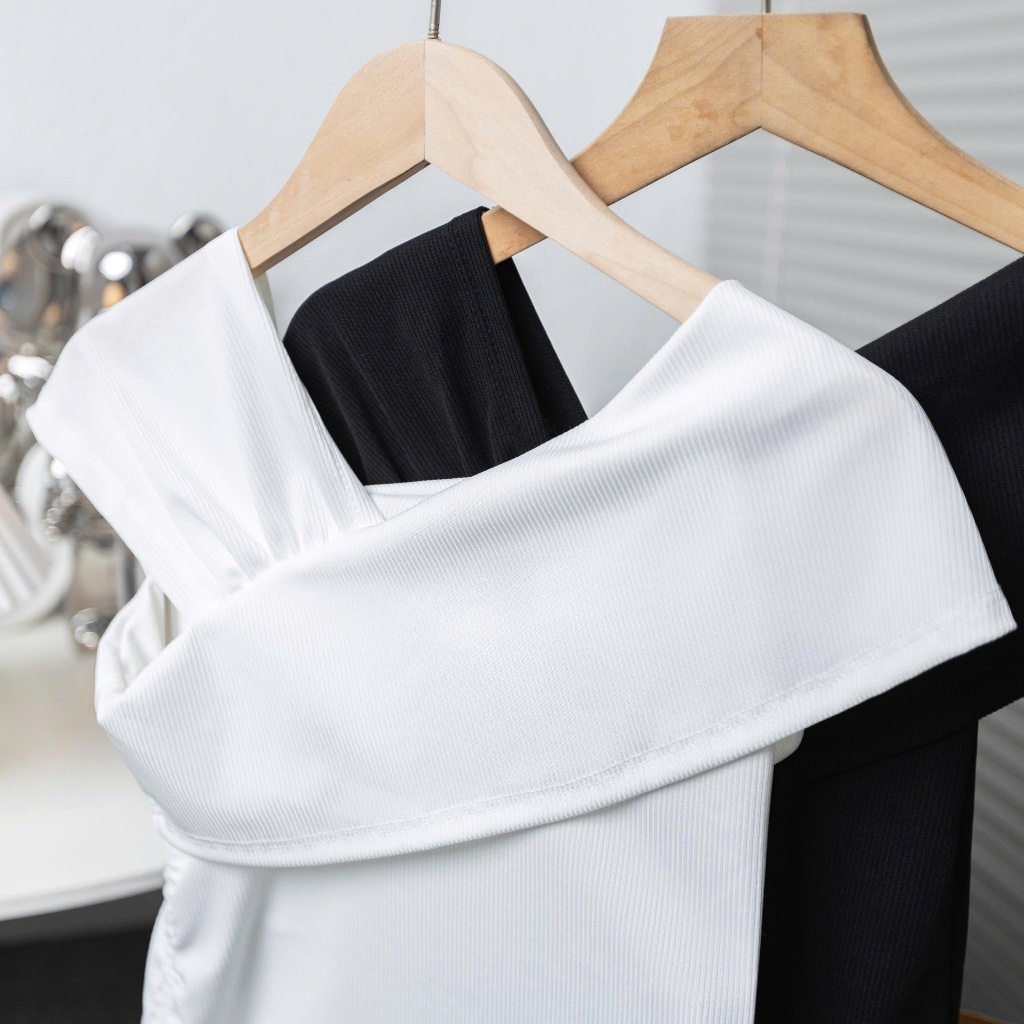 [CÓ SIZE] Áo Trễ Vai Croptop RANSHI Phối Dây Rút Eo Ôm Body Cho Nữ Chất Tăm Thái Bền Mát Áo Lệch Vai MA173 | BigBuy360 - bigbuy360.vn